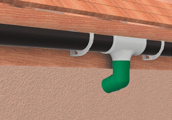 Установка колена
                    на сливное отверстие воронки