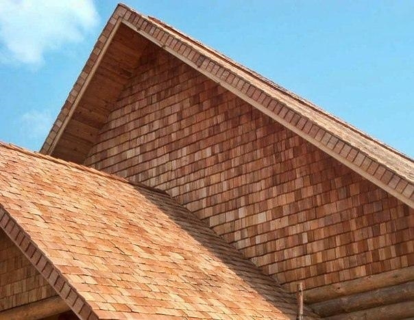 Отделка фронтона дома кровельными материалами