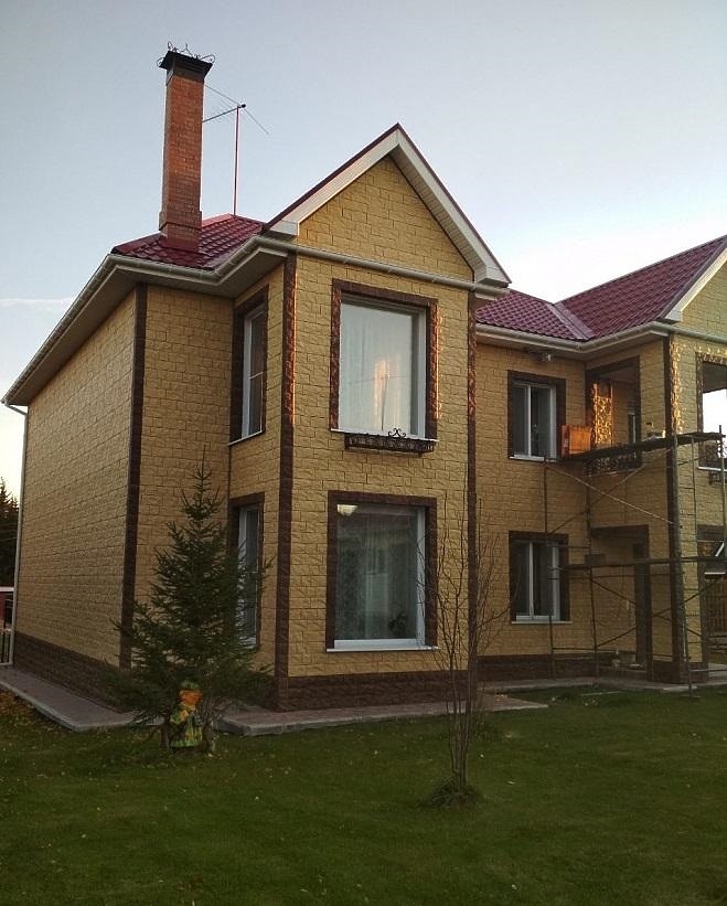 Отделка фасада под камень